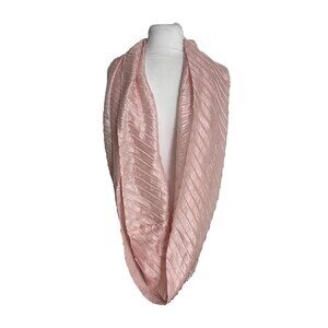 Apt 9 Pale Peachy Blush Pink Infinity Loop Scarf Shimmer Pleated New